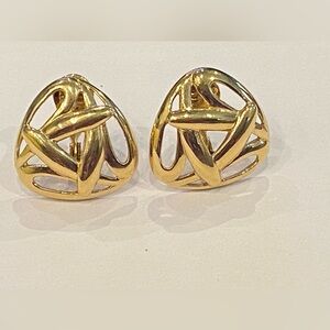 Vintage Gold Tone Clip On Earrings